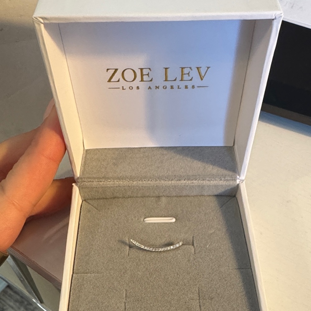 Zoe Lev Diamond Ear Crawler 14k white gold